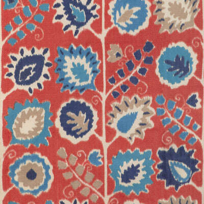 BRUNSCHWIG & FILS 8024128.195.0 ROSENDAL WARP PRINT RED Fabric - Eade's Wallpaper