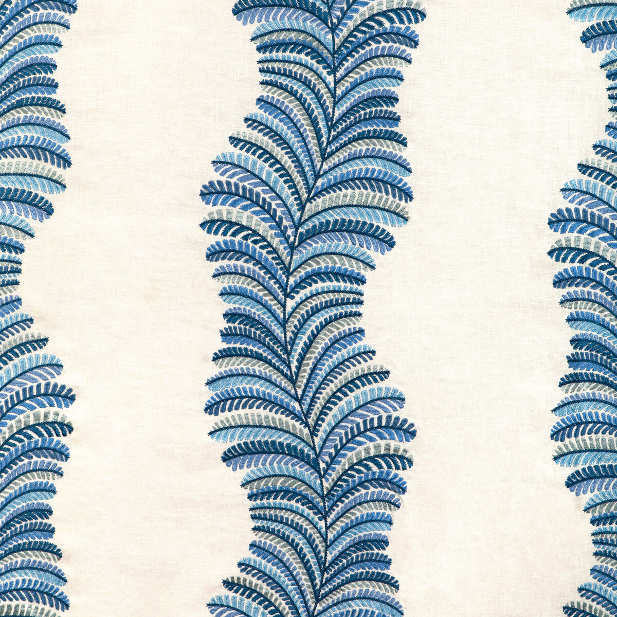 BRUNSCHWIG & FILS 8024129.55.0 ROWAN EMB BLUE Fabric - Eade's Wallpaper
