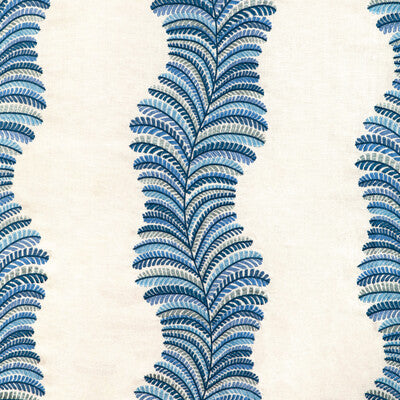 BRUNSCHWIG & FILS 8024129.55.0 ROWAN EMB BLUE Fabric - Eade's Wallpaper