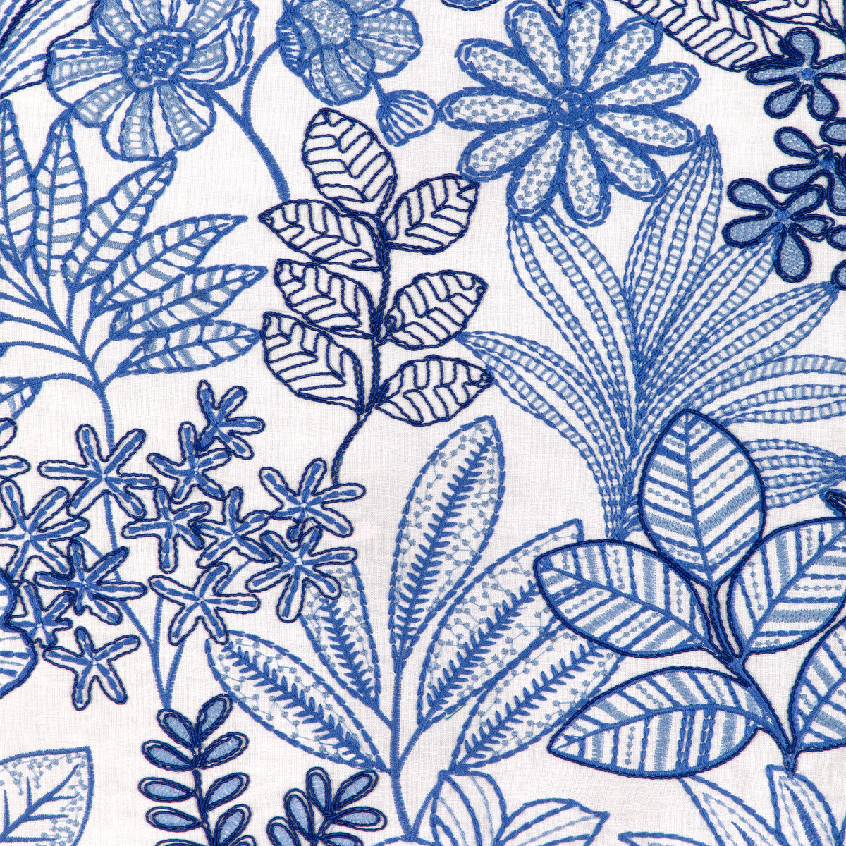 BRUNSCHWIG & FILS 8024131.550.0 WOODRUFF EMB BLUE Fabric - Eade's Wallpaper