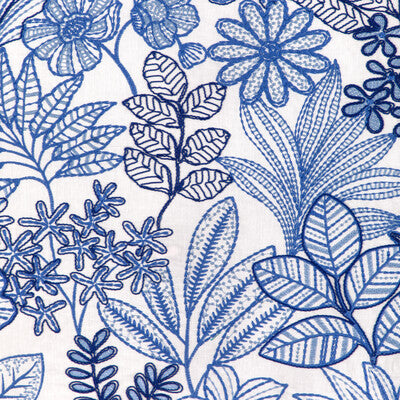 BRUNSCHWIG & FILS 8024131.550.0 WOODRUFF EMB BLUE Fabric - Eade's Wallpaper