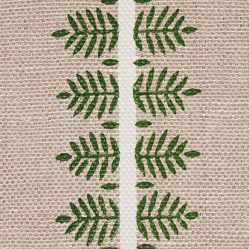 Schumacher 80521 ALVA HAND BLOCK PRINT in GREEN Fabric - NEW
