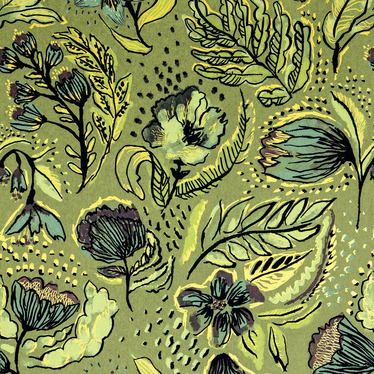 Galerie GH81330-23 Green Wild Garden - Eade's Wallpaper