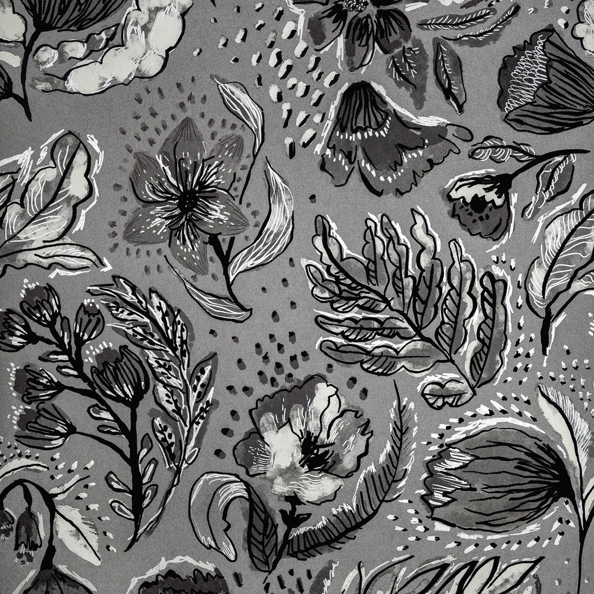 Galerie GH81335-23 Silver Grey Wild Garden - Eade's Wallpaper
