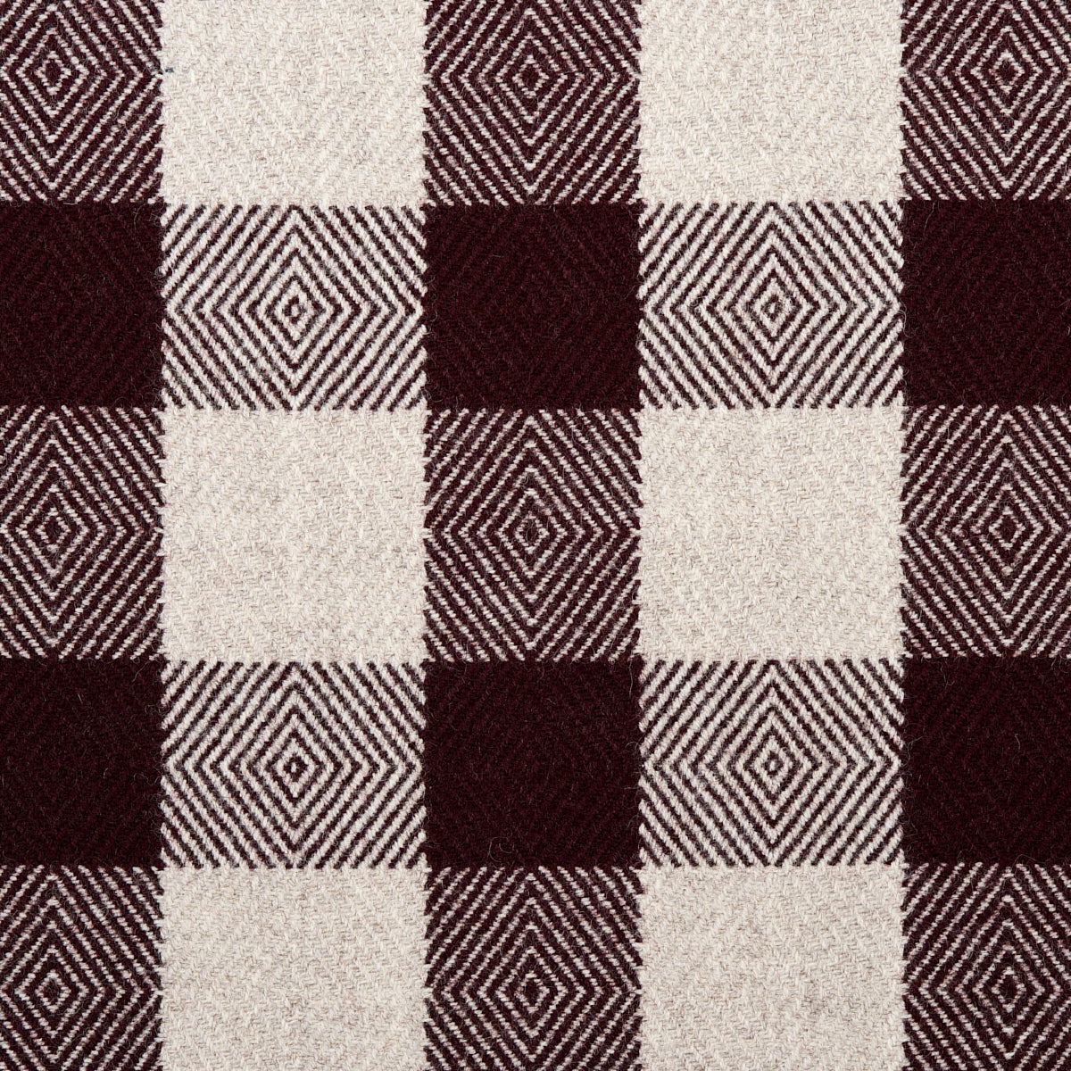 Schumacher 81613 GALT WOOL CHECK in PLUM Fabric - A COUNTRY