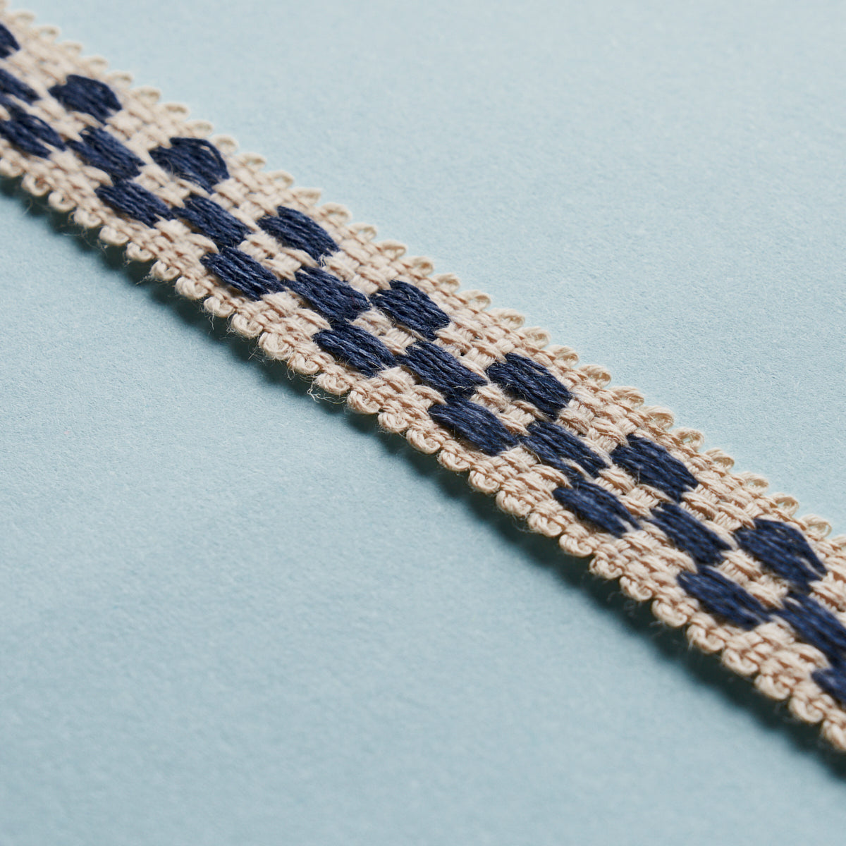 Schumacher 81620 CRAWFORD CHECK TAPE NARROW in INDIGO Trim -