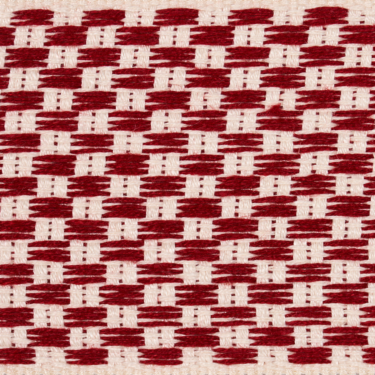 Schumacher 81641 CRAWFORD CHECK TAPE WIDE in CORNWALLIS RED