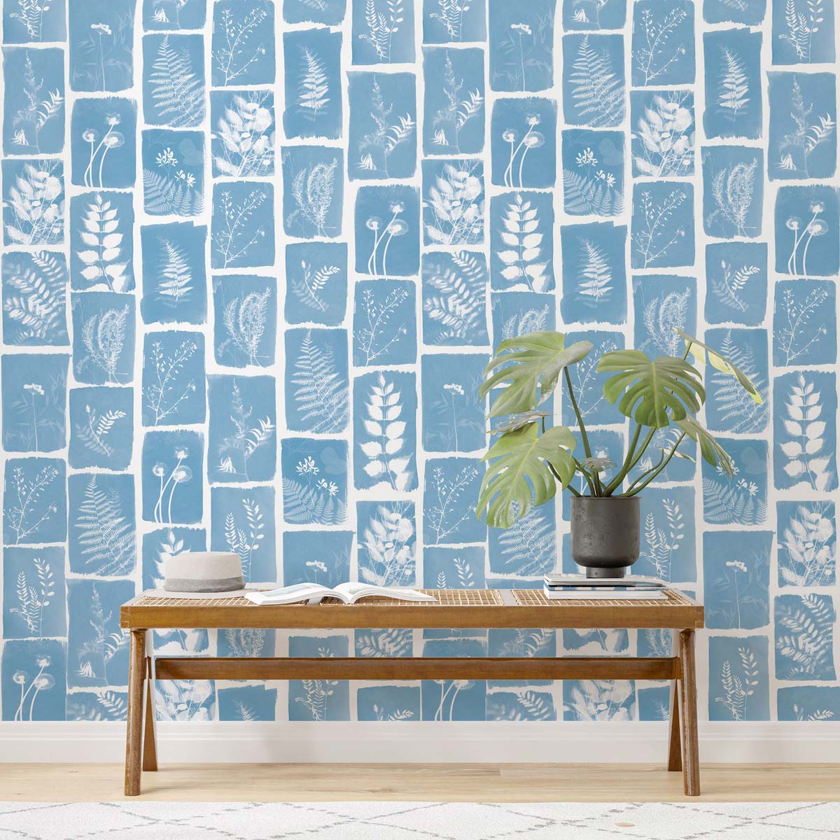 Papermint Botanical Imprint Pack 1 in Blue Wall Mural 8184-A