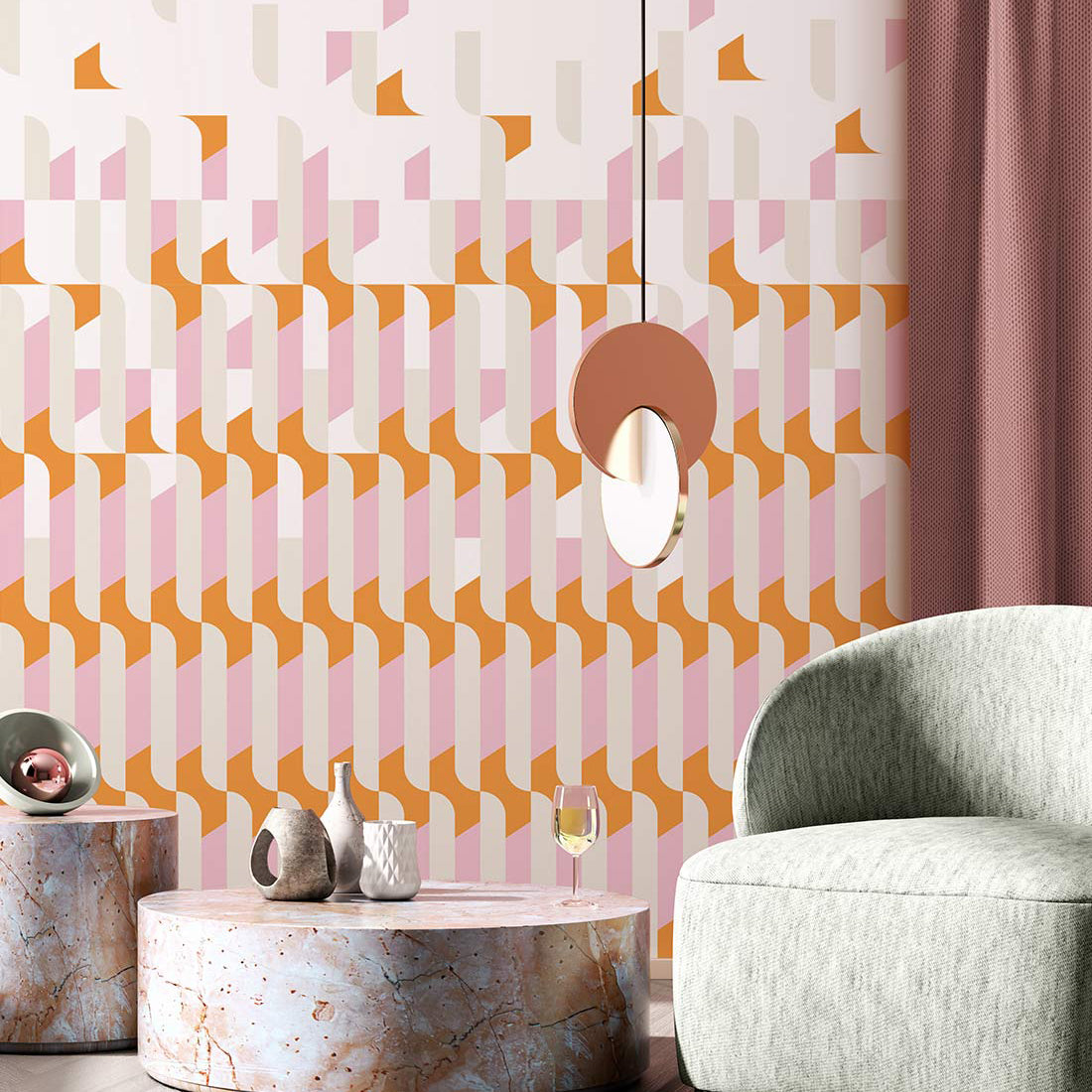 Papermint Alma Pack 1 & 2 in Pink Wall Mural 8184-BDL-AB3