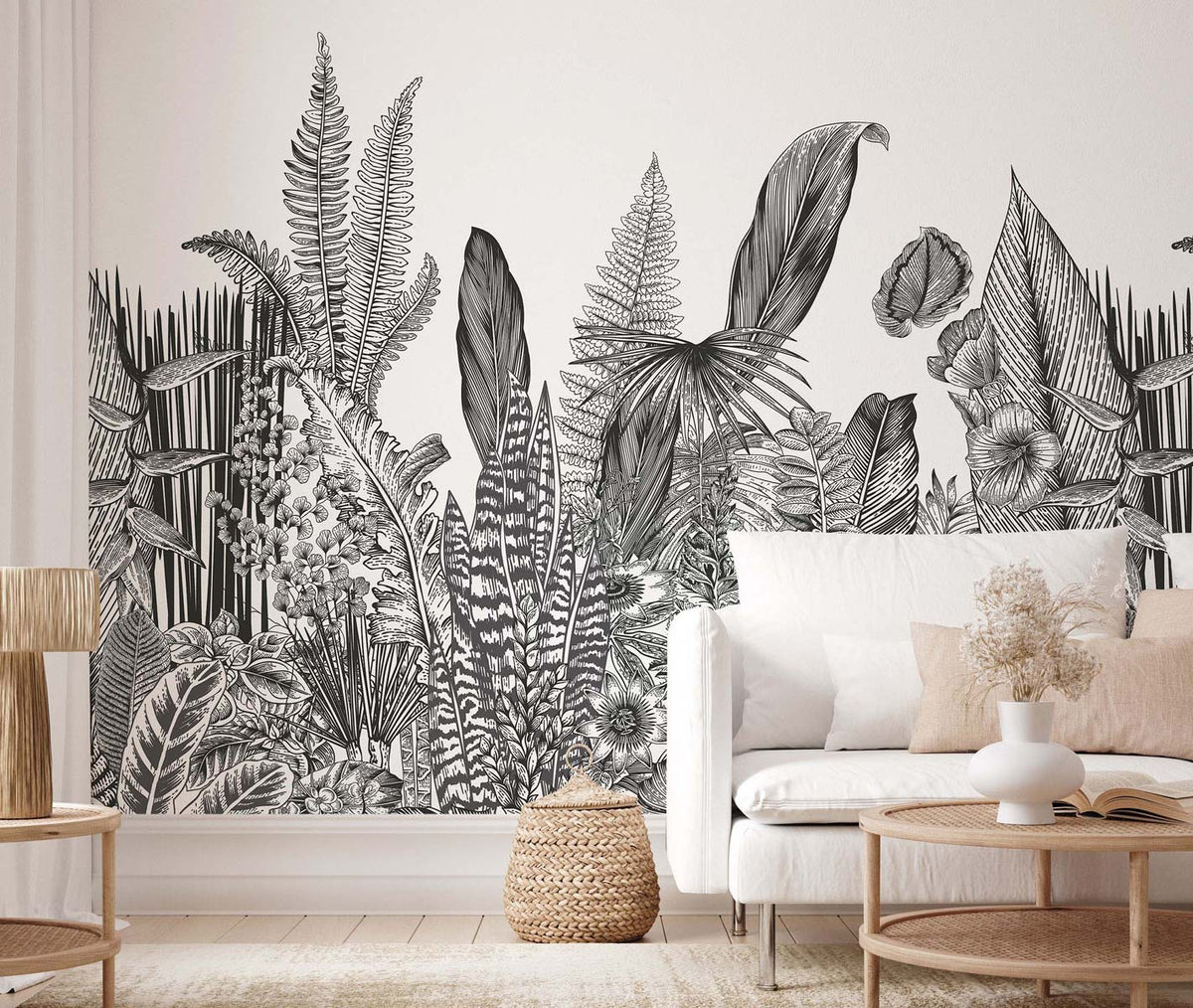 Papermint Botanic Pack 1 & 2 in Grey Wall Mural 8184-BDL-AH2