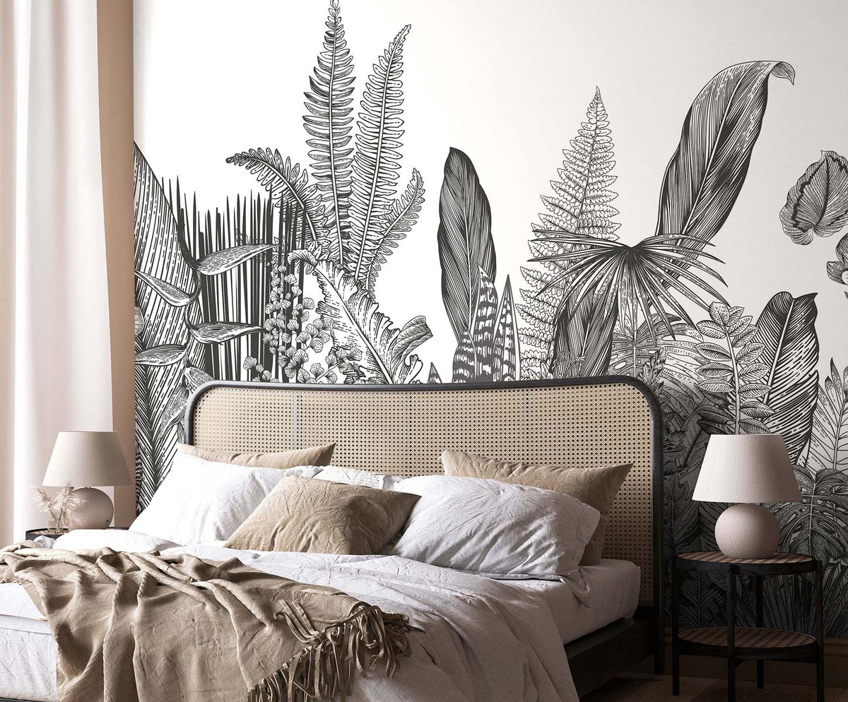 Papermint Botanic Pack 1 & 2 in Grey Wall Mural 8184-BDL-AH2