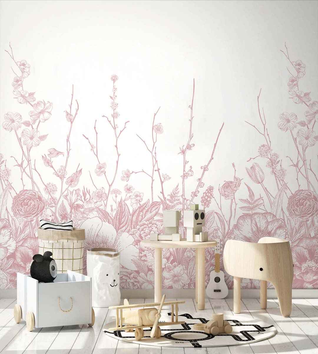 Papermint Flora Pack 1 & 2 in Pink Wall Mural 8184-BDL-BC2