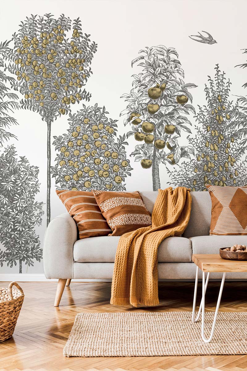 Papermint Orchards Pack 1 & 2 in Gold Wall Mural 8184-BDL-BF