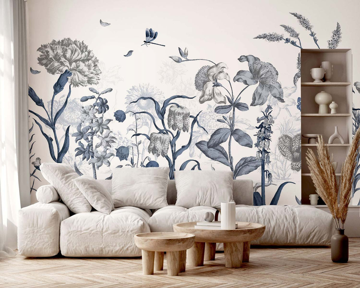 Papermint English Garden Pack 1, 2 & 3 in Blue Wall Mural 81
