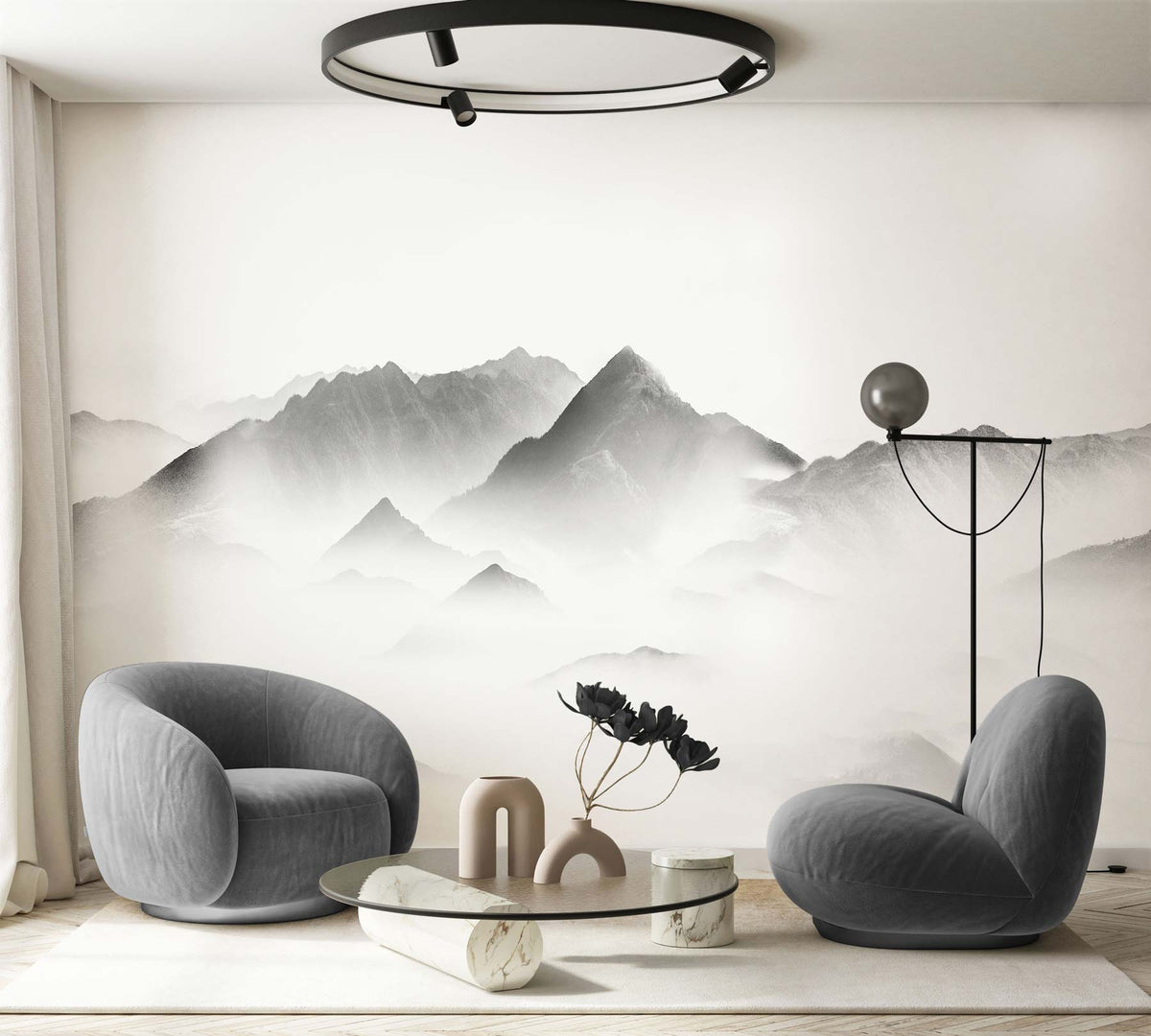 Papermint Mist Pack 1, 2 & 3 in Grey Wall Mural 8184-BDL-BN