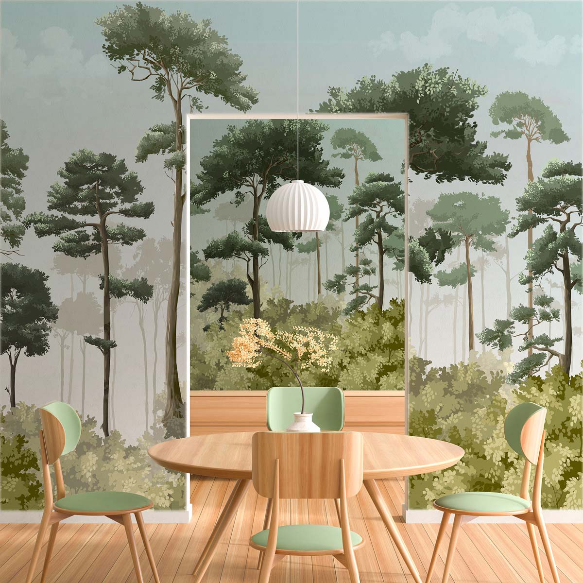Papermint Matsu Pack 1 & 2 in Green Wall Mural 8184-BDL-CA3