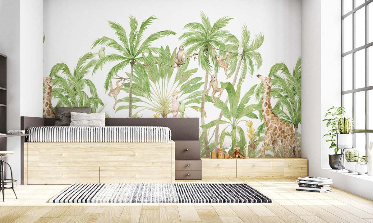 Papermint Palm Tree Pack 1 & 2 in Brown Wall Mural 8184-BDL-