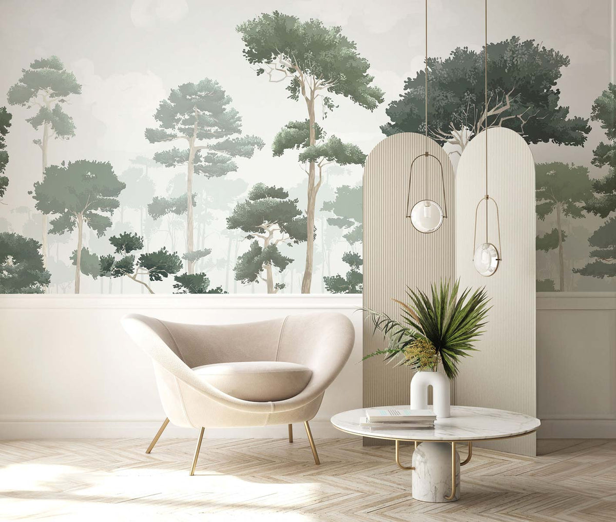 Papermint Pinewood Pack 1, 2 & 3 in Green Wall Mural 8184-BD