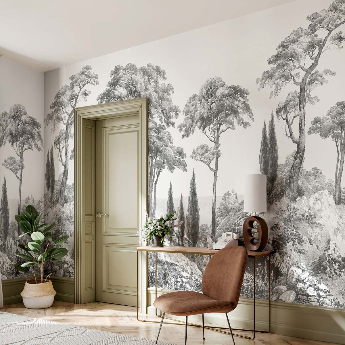 Papermint Porquerolles Pack 1, 2 & 3 in Grey Wall Mural 8184