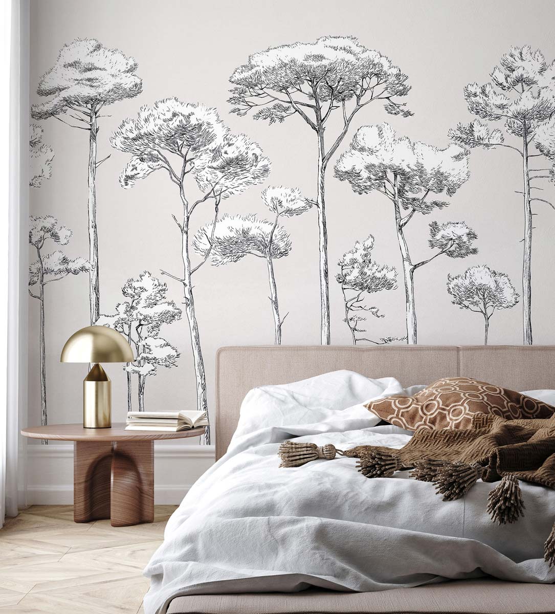 Papermint Under the Pines Pack 1 & 2 in White Wall Mural 818