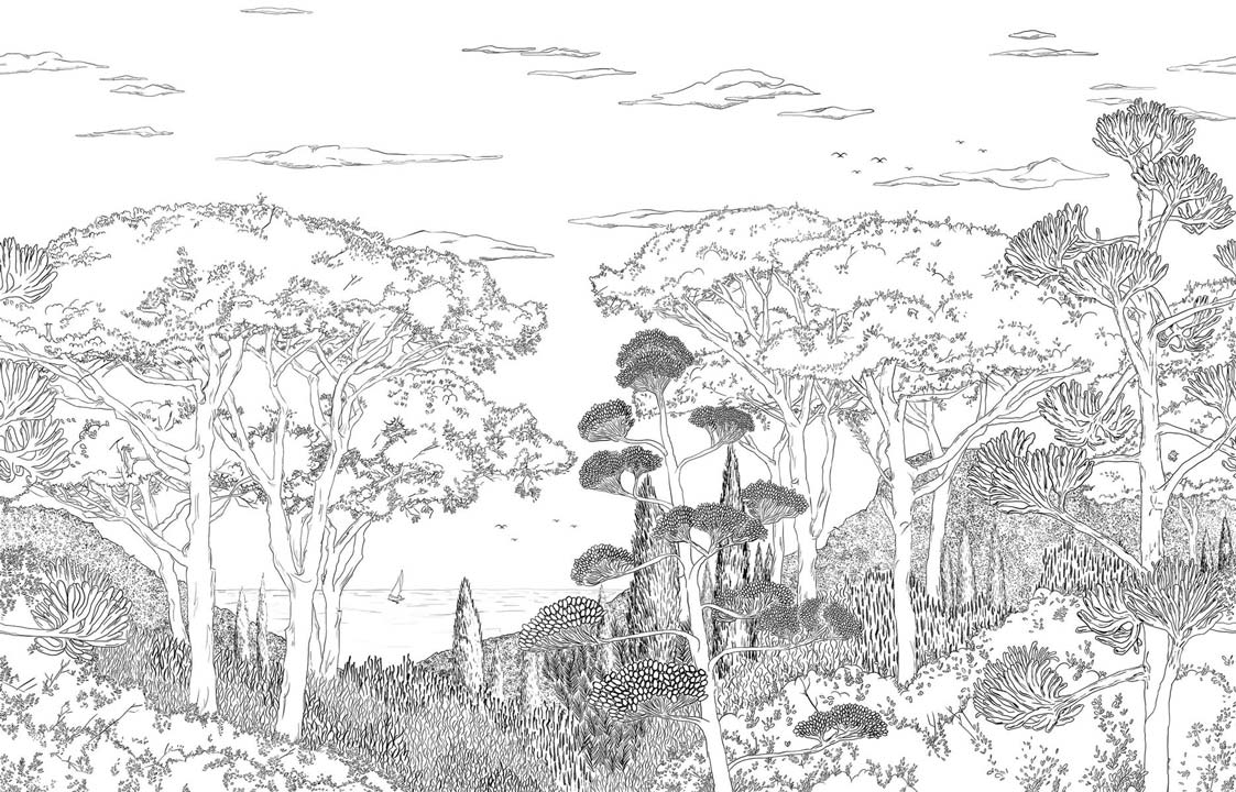 Papermint Tuscany Line Pack 1, 2 & 3 in Black Wall Mural 818