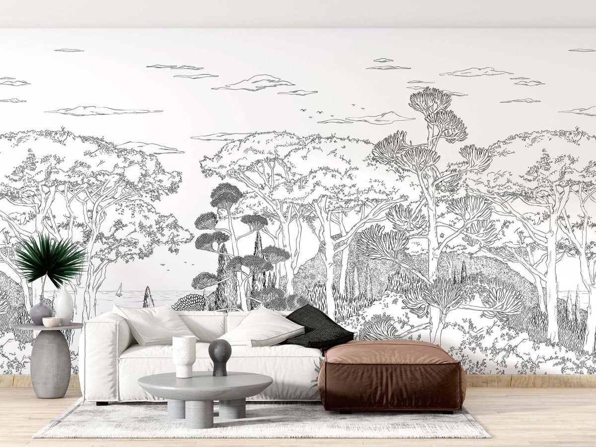 Papermint Tuscany Line Pack 1, 2 & 3 in Black Wall Mural 818