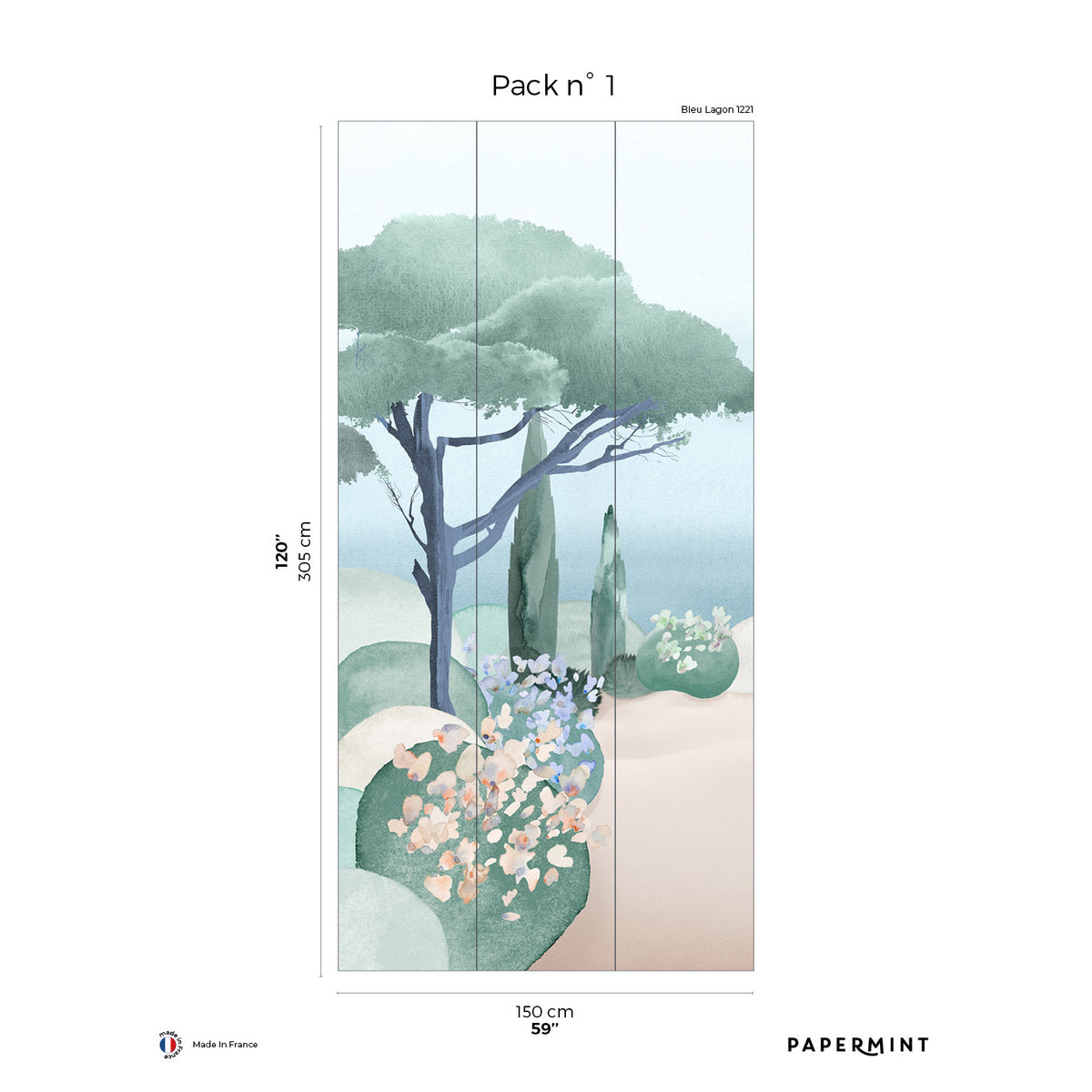 Papermint The Sea Pack 1 in Blue Wall Mural 8184-BO1-A