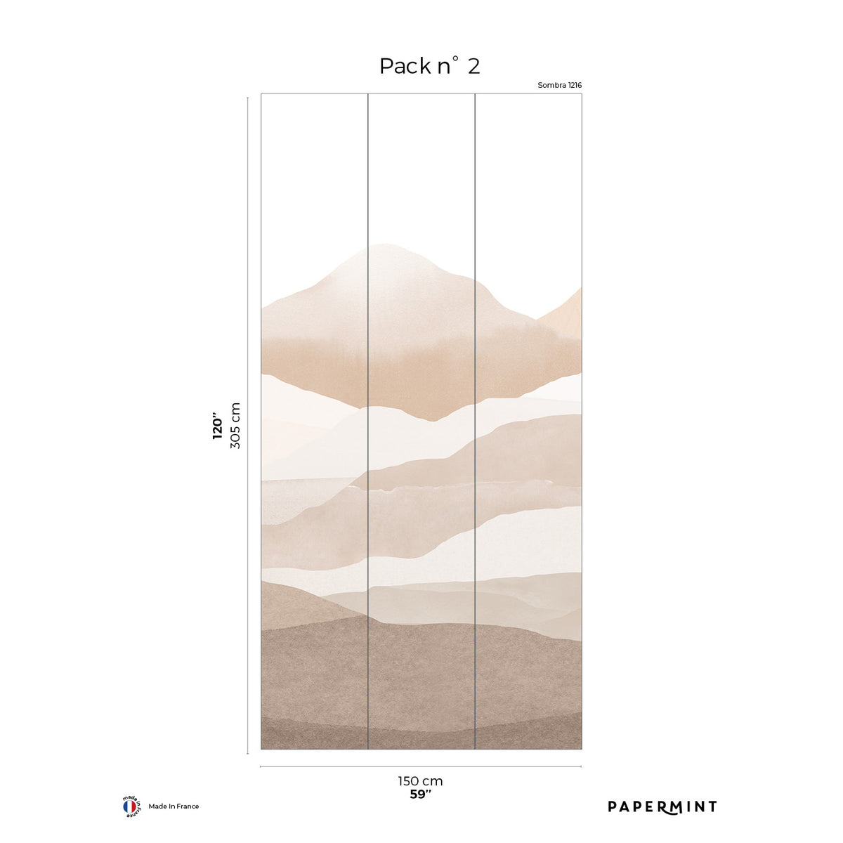 Papermint Montagna Pack 2 in Pink Wall Mural 8184-CE2-B