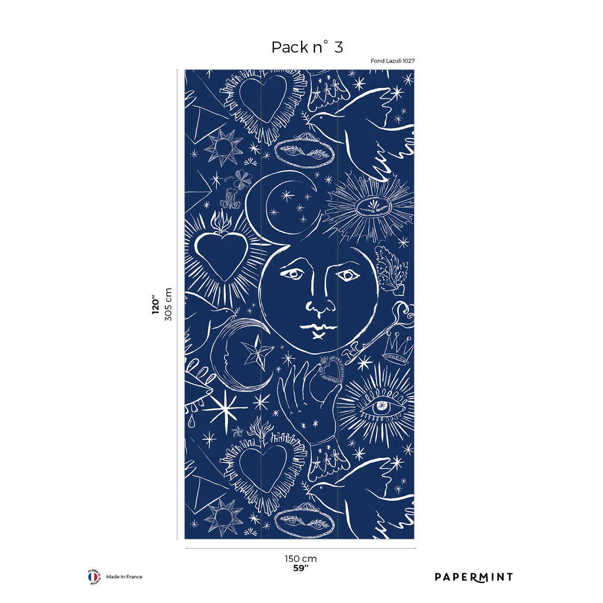 Papermint Mystic Pack 3 in Blue Wall Mural 8184-CH4-C