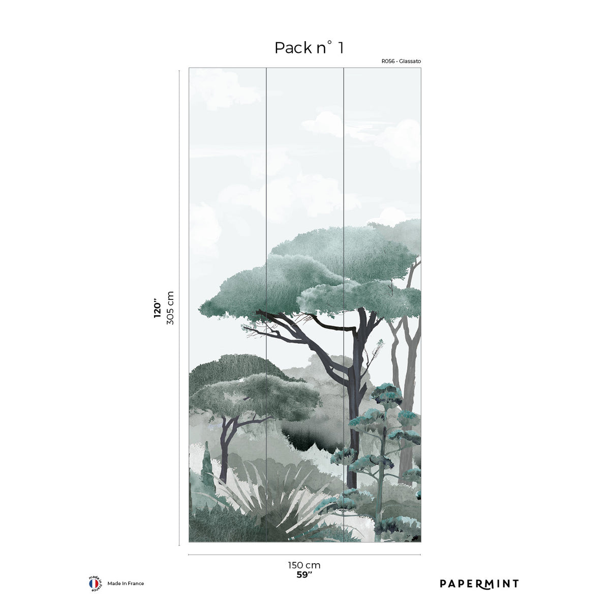 Papermint Riviera La Spiagga Pack 1 in Green Wall Mural 8184