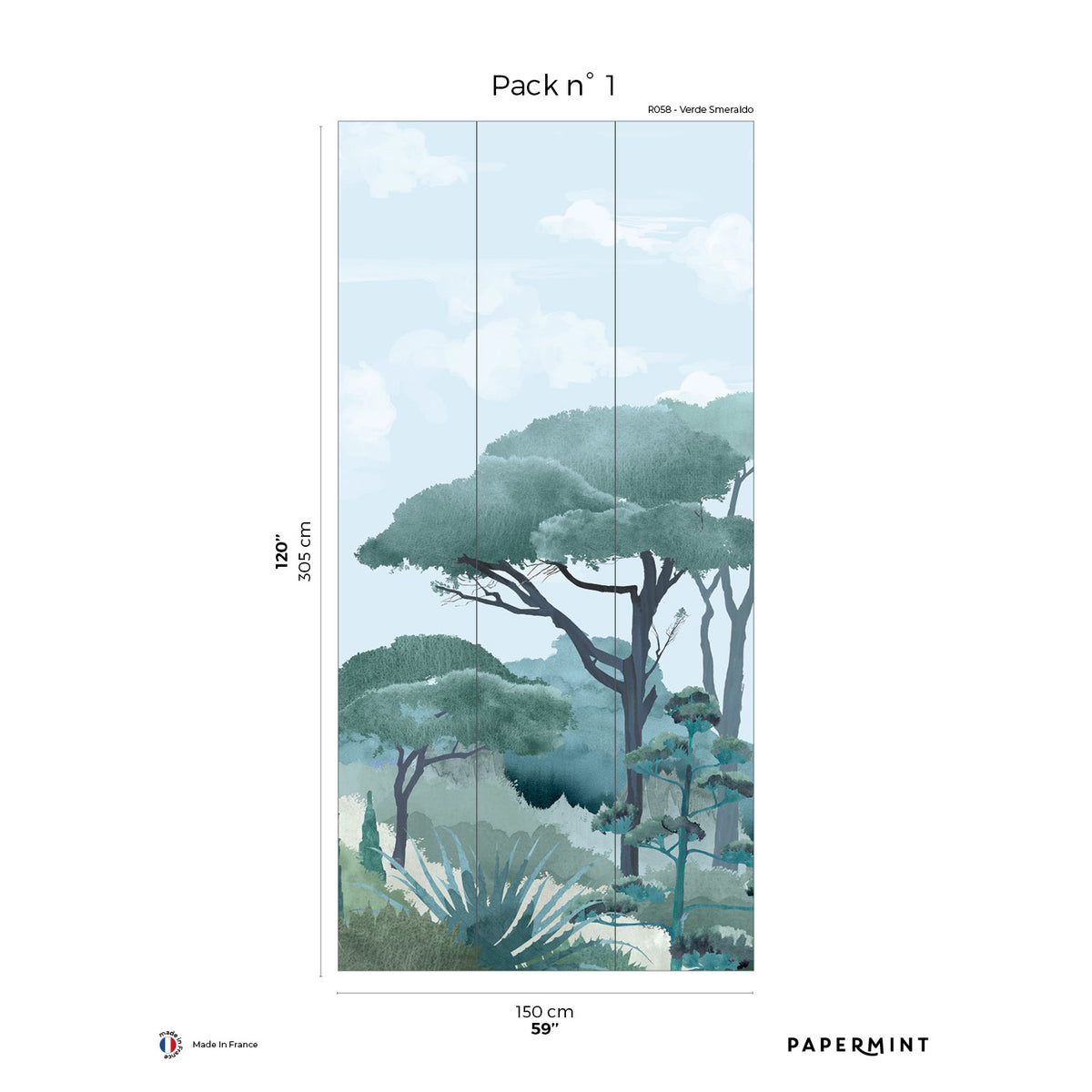 Papermint Riviera La Spiagga Pack 1 in Blue Wall Mural 8184-
