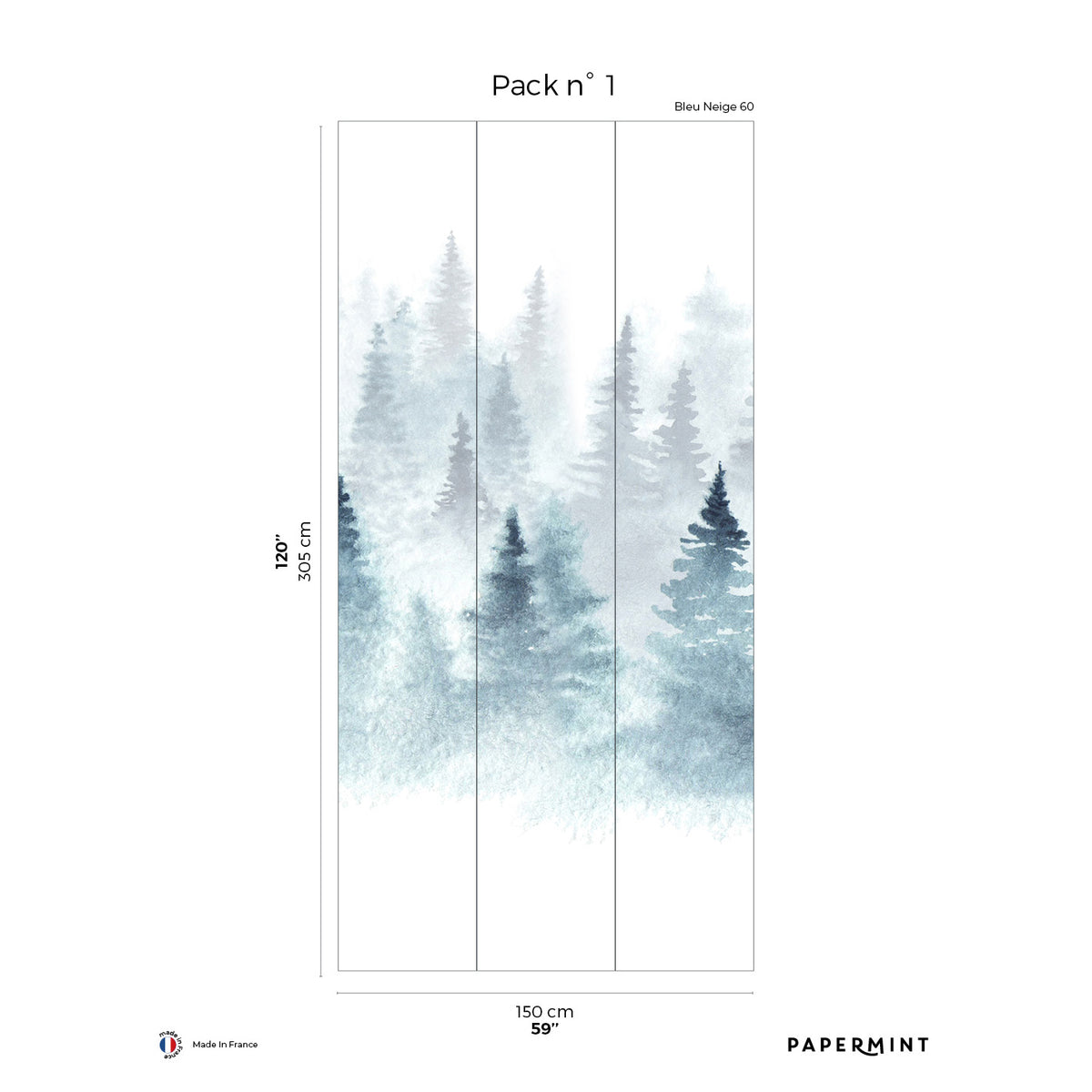 Papermint Winter Pack 1 in Blue Wall Mural 8184-DH1-A