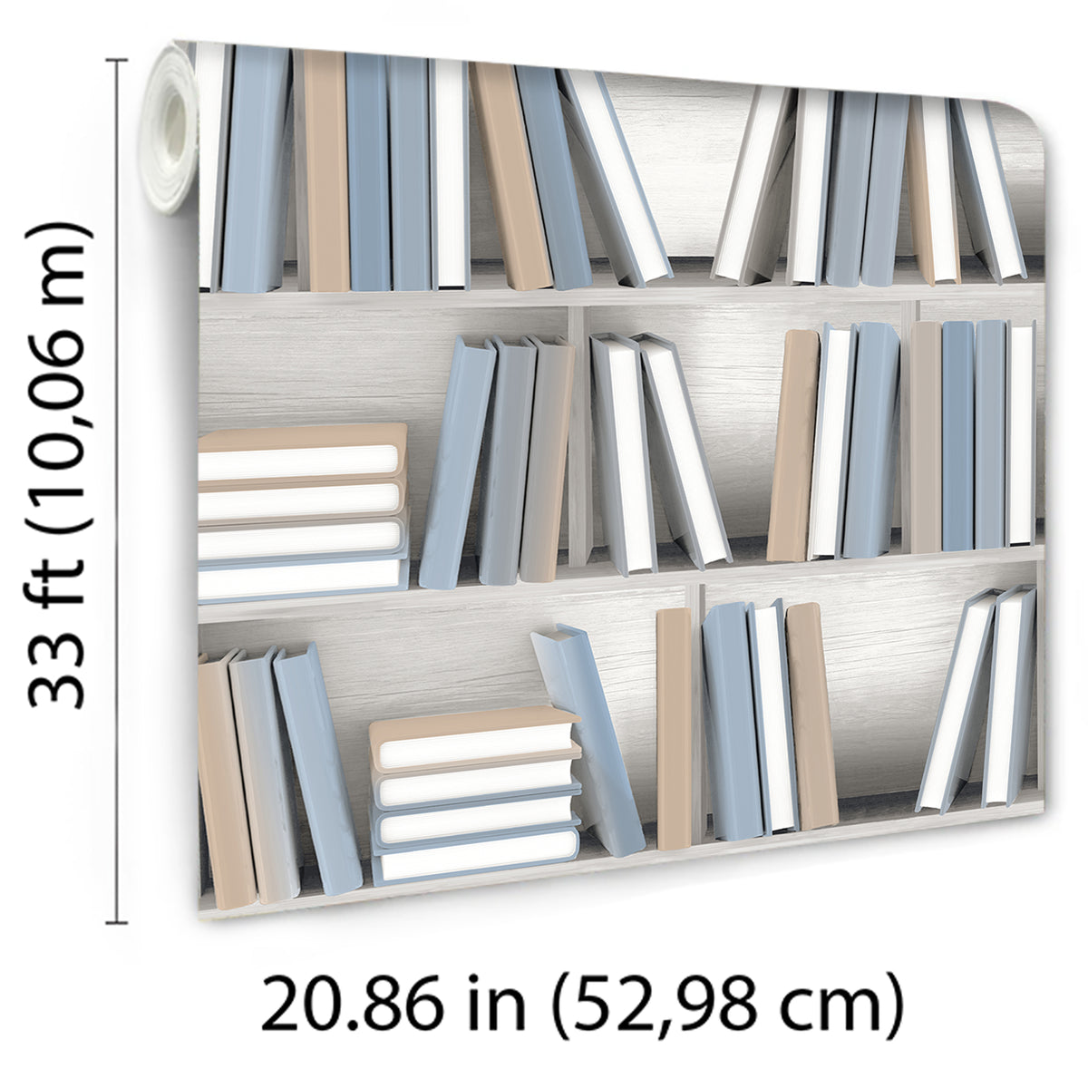 Veer Decor Nook Book Blue Wallpaper 8196-AB1