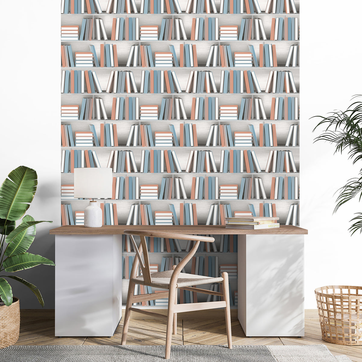 Veer Decor Nook Book Multi Color Wallpaper 8196-AB4