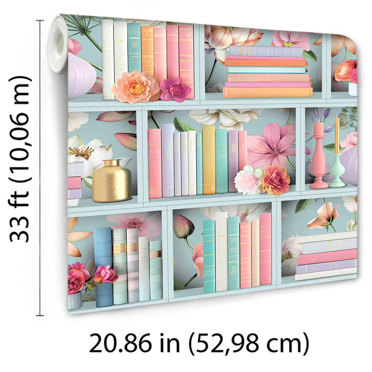 Veer Decor Blossom Shelves Blue Wallpaper 8196-AE1