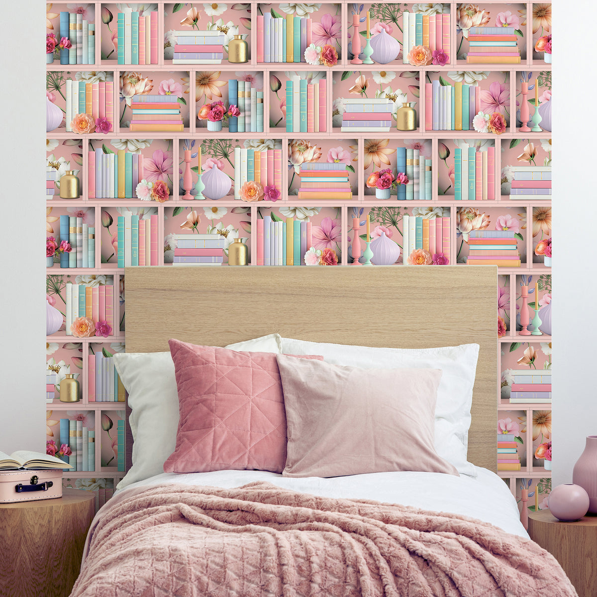Veer Decor Blossom Shelves Pink Wallpaper 8196-AE2