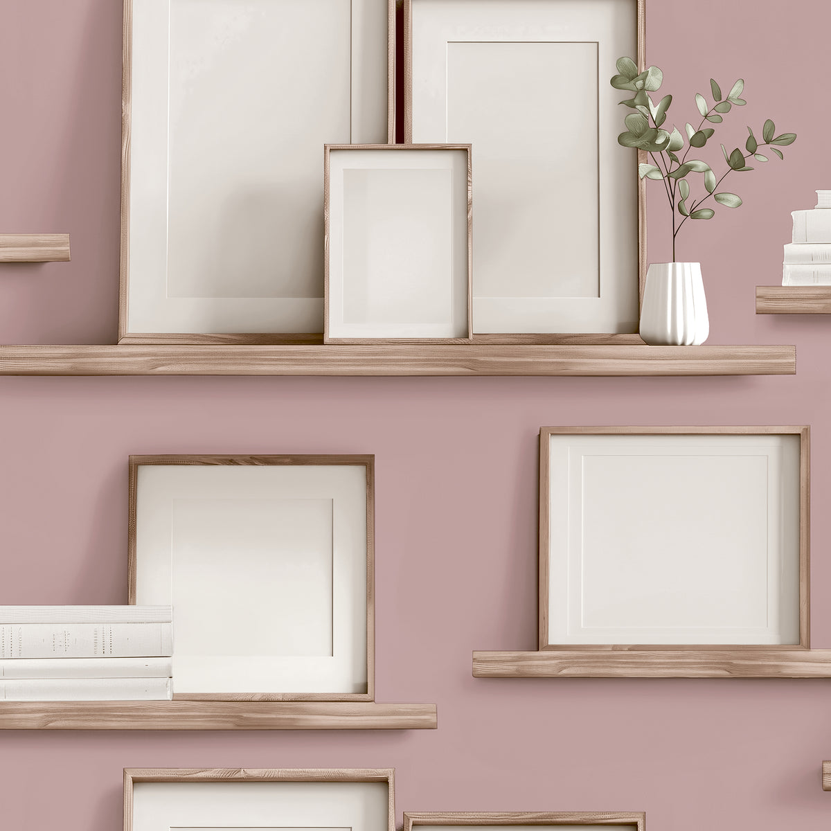 Veer Decor Frame Shelves Pink Wallpaper 8196-AG2