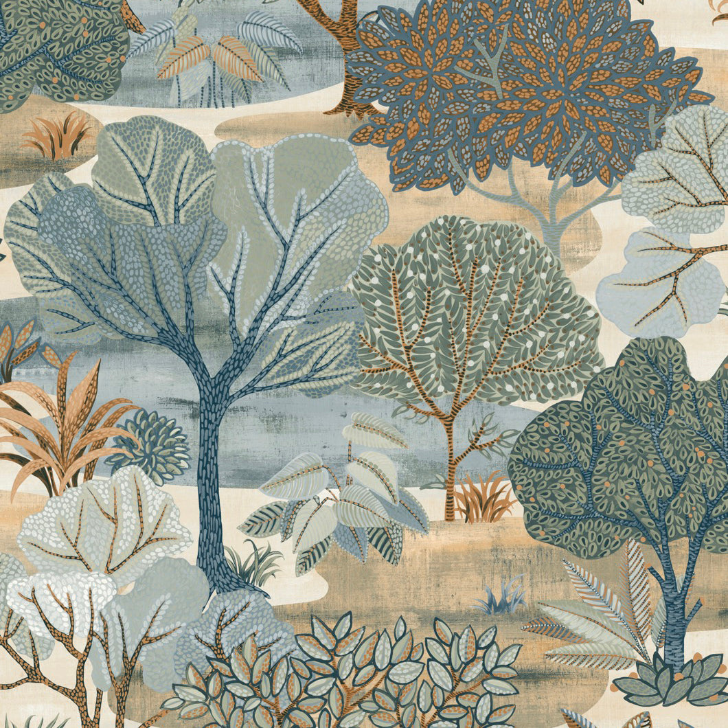 Veer Decor Allure Forest Blue Wallpaper 8249-AE3