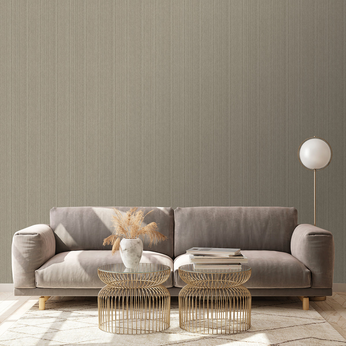 Veer Decor Rope Plain Texture Ash Grey Wallpaper 8250-AB7