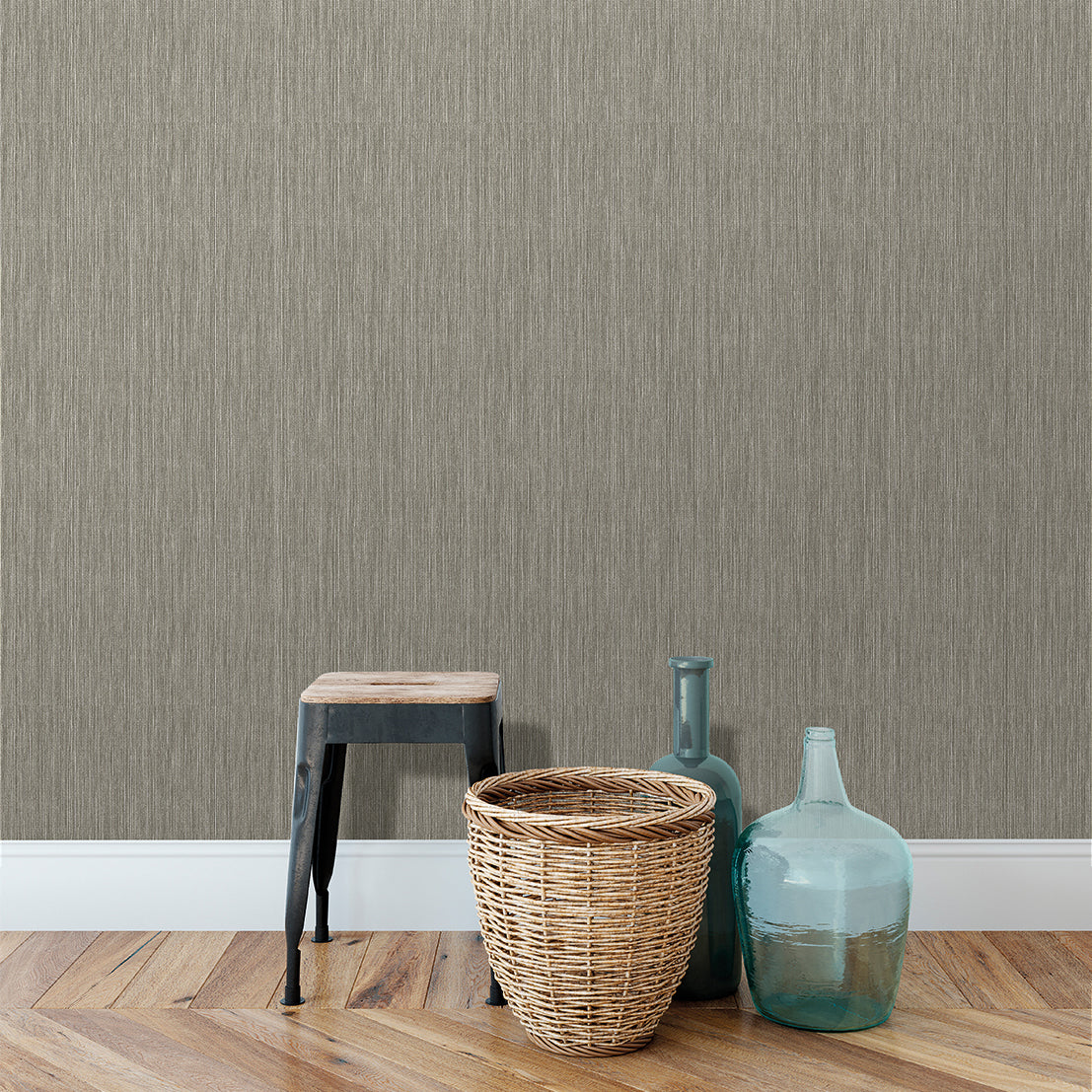 Veer Decor Rafia Grasscloth Grey Wallpaper 8251-AB5