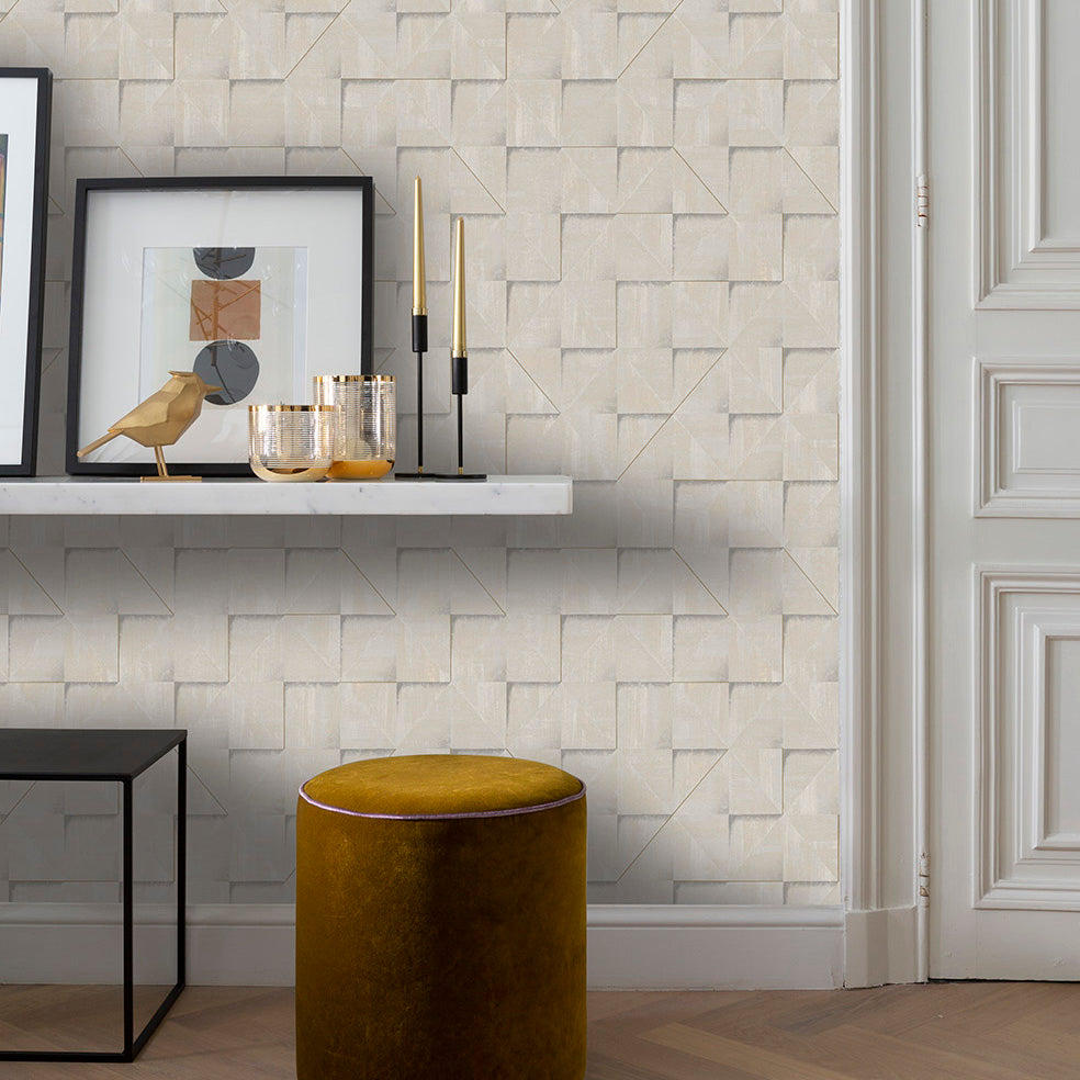 Veer Decor Prism Grid White Wallpaper 8252-AG1