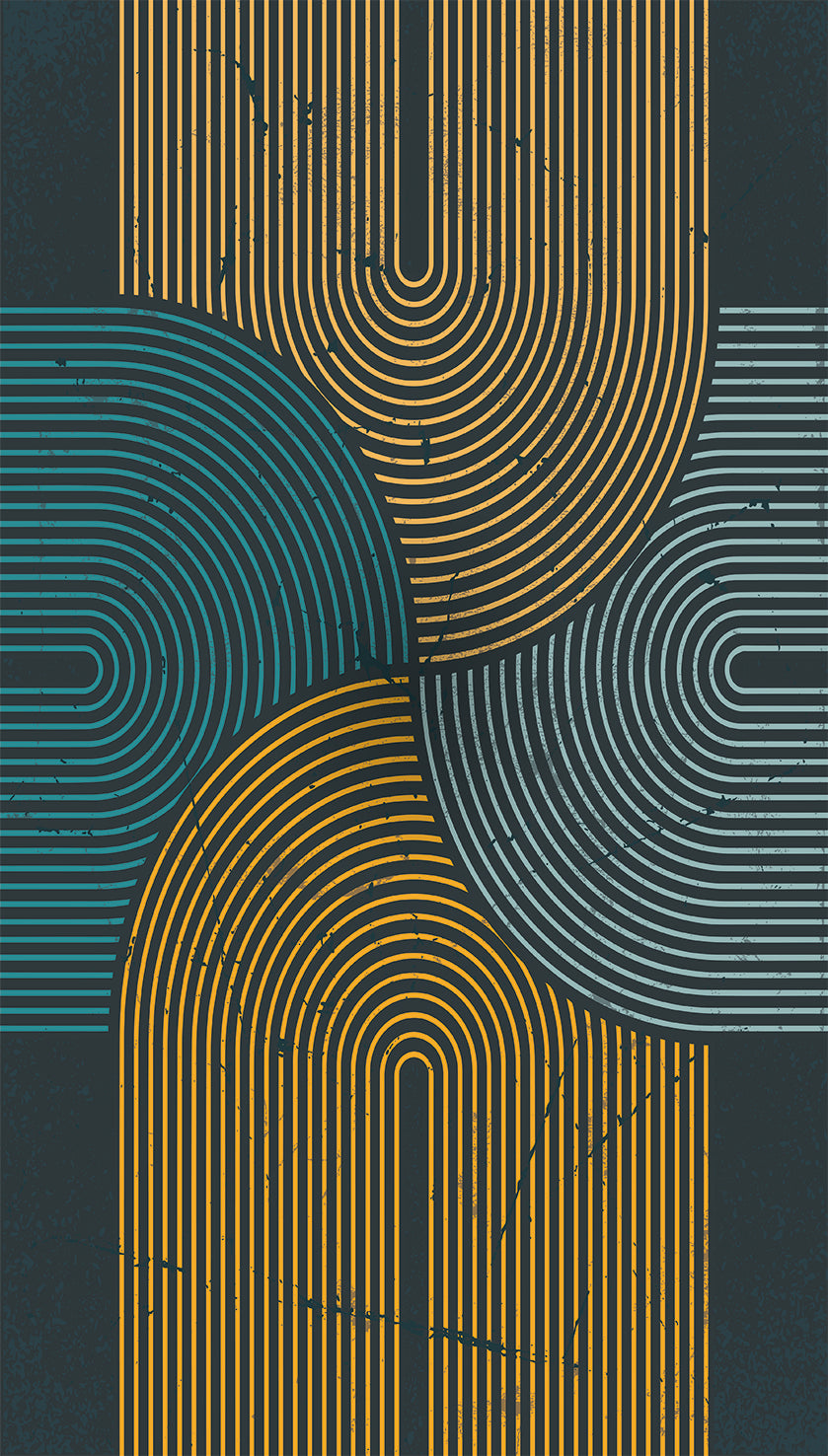 Veer Decor Mod Curves Navy Wall Mural 8253-AA1