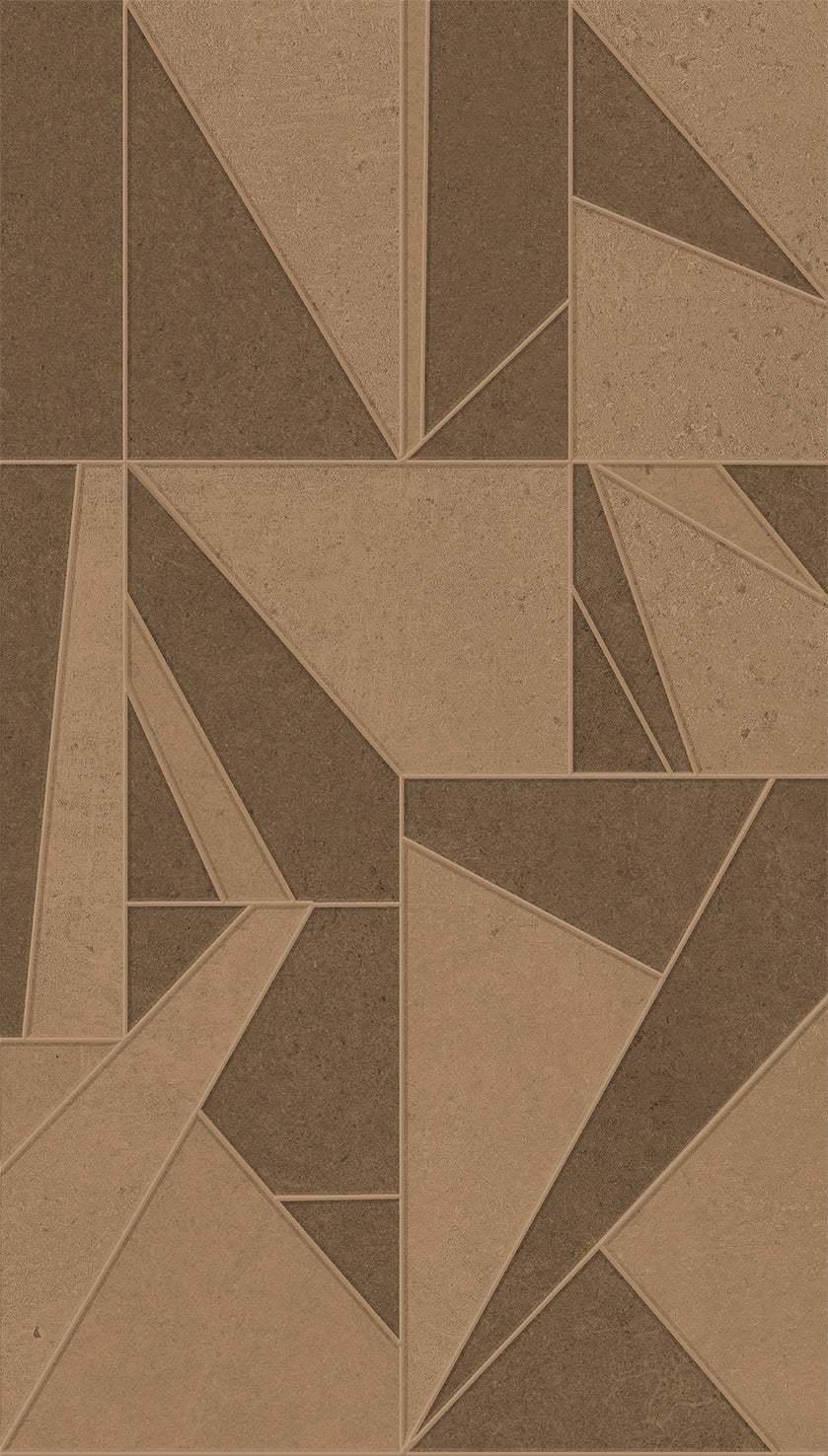Veer Decor Sculpted Geo Grid Brown Wall Mural 8253-AB2