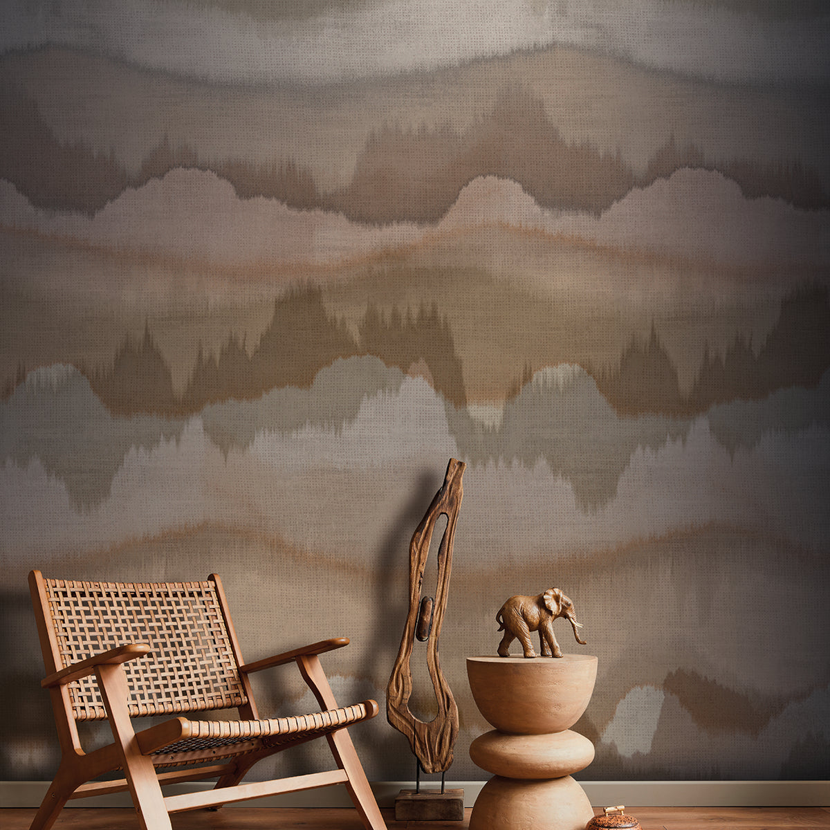 Veer Decor Painted Horizon Brown Wall Mural 8253-AK3