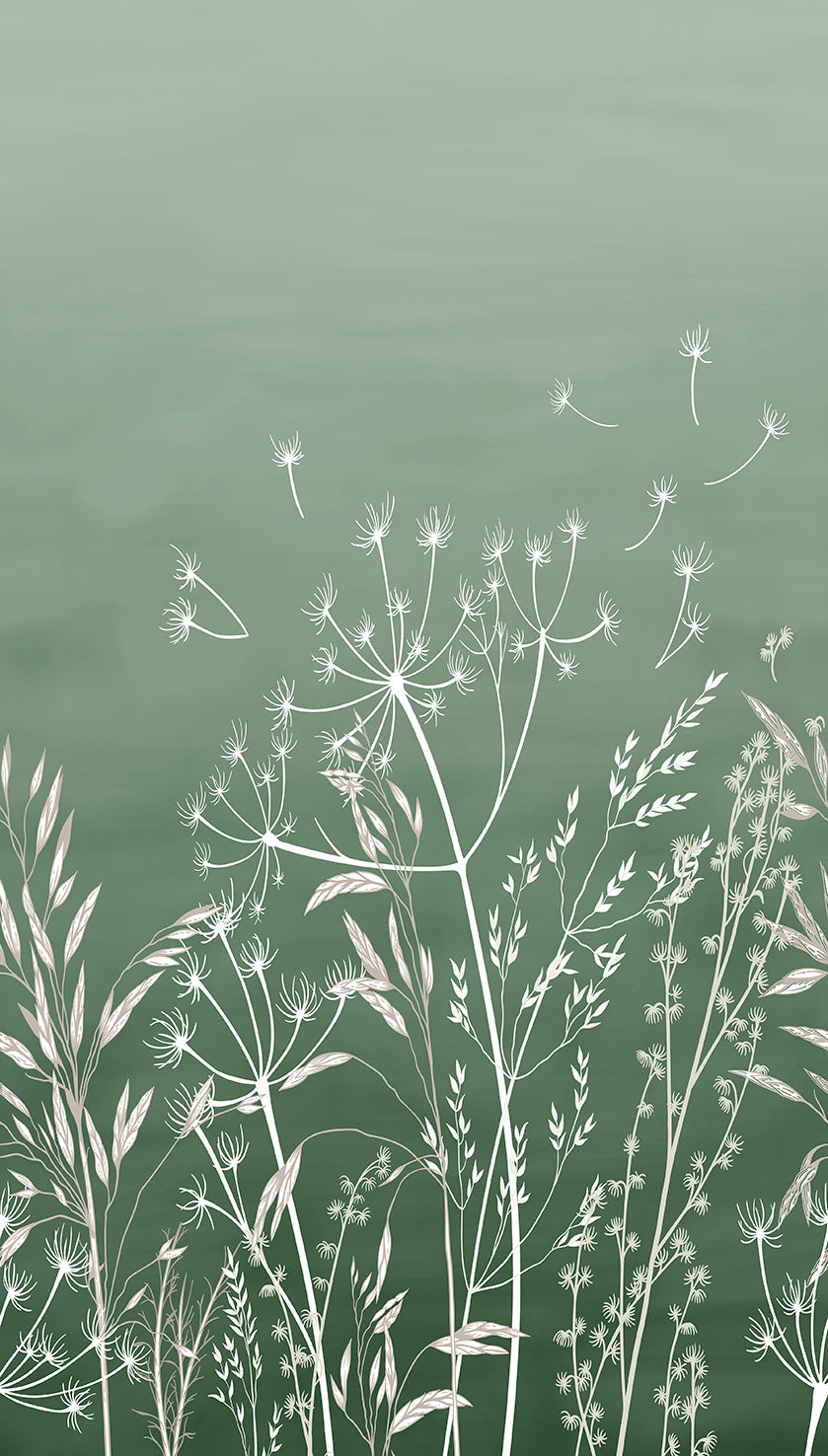 Veer Decor Dandelion Drift Green Wall Mural 8253-BE4