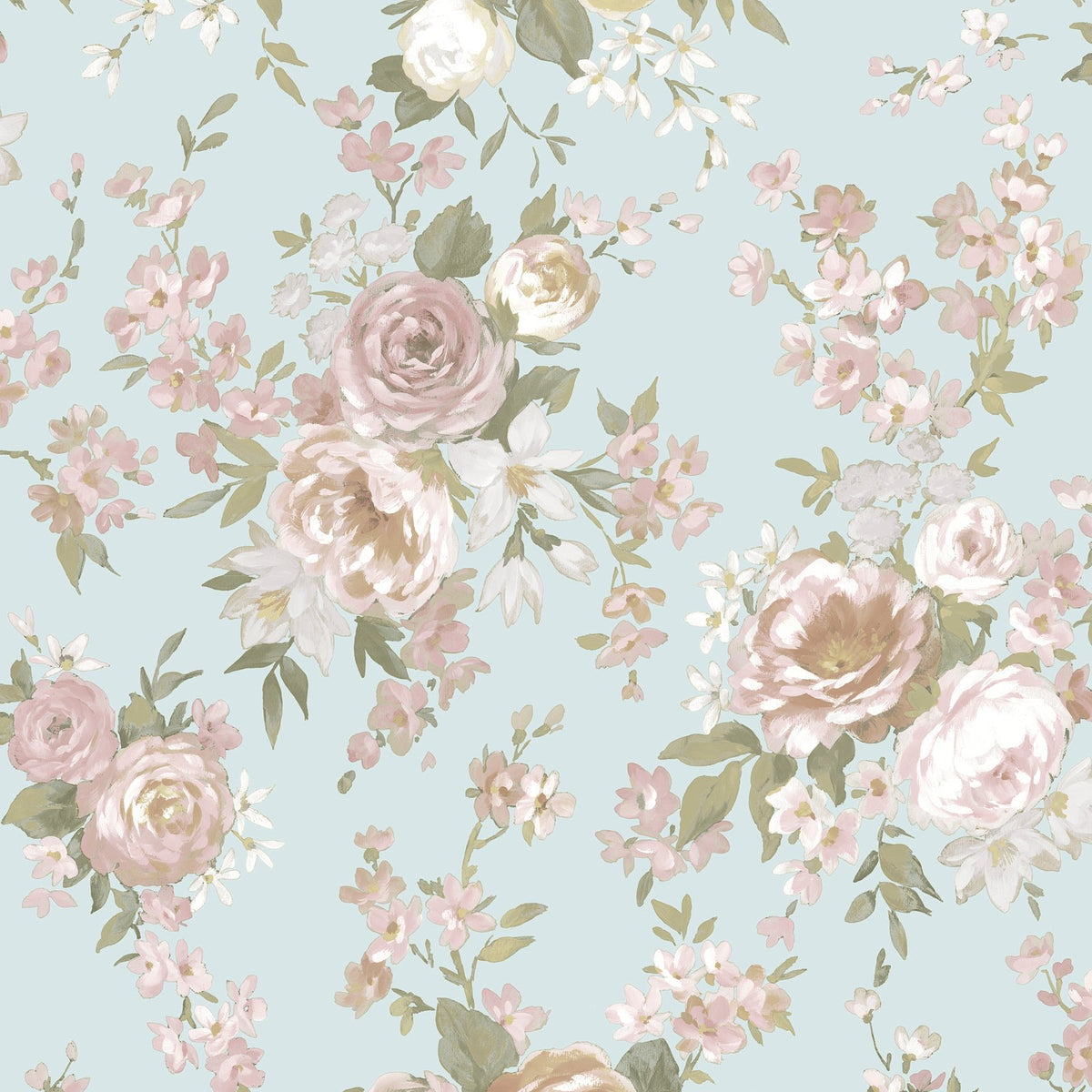 Galerie Blooming Garden Floral Blue Wallpaper 8311