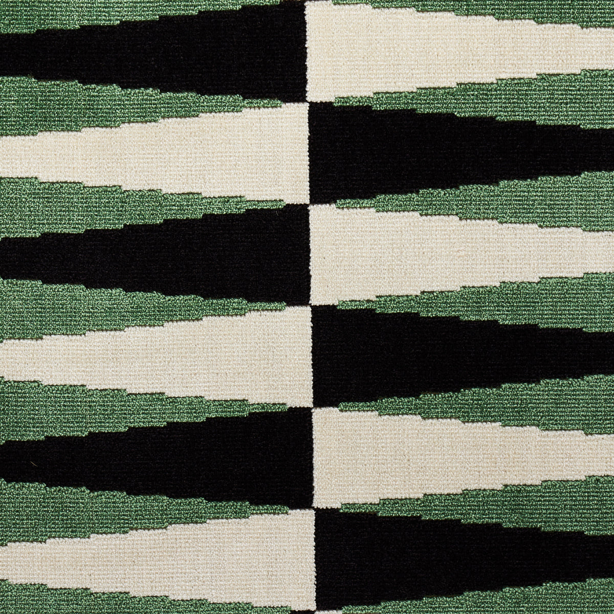 Schumacher 83202 BACKGAMMON CUT VELVET in GREEN Fabric - MAR