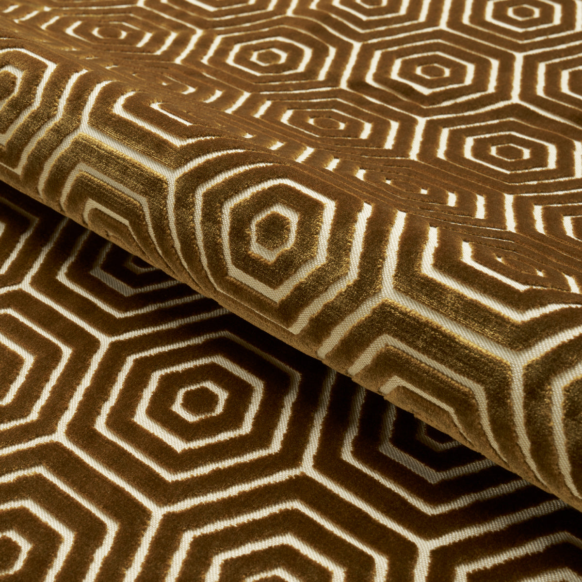 Schumacher 83210 BEES KNEES CUT VELVET in GOLD Fabric - MARY