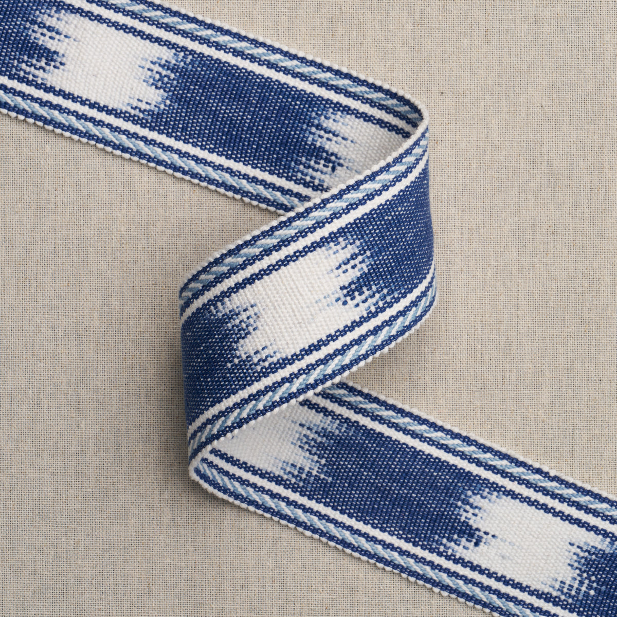 Schumacher 83240 BANYAN TAPE NARROW in BLUE Trim - PERENNIAL