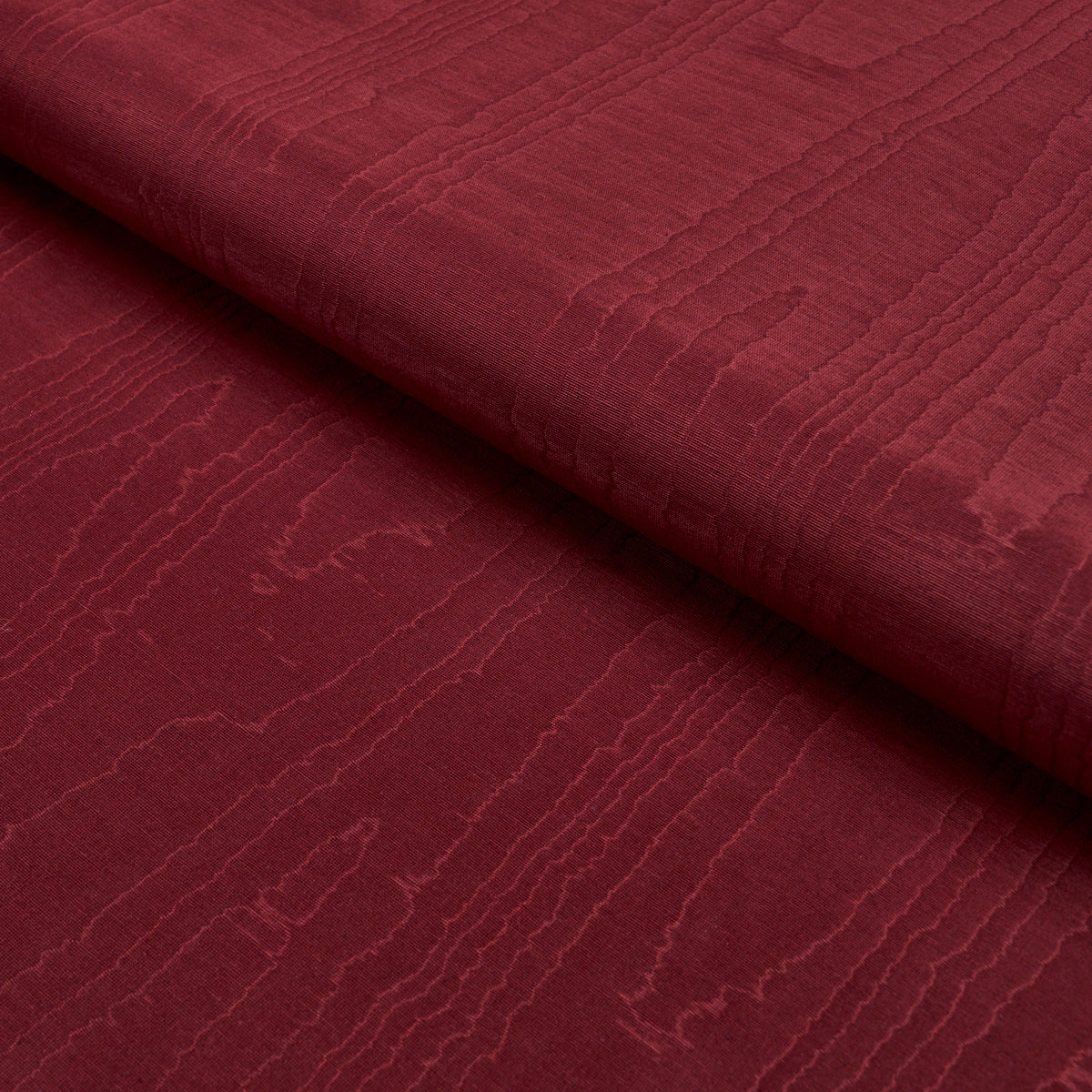 Schumacher 83254 BEAU COTTON LINEN MOIRÉ in CRIMSON Fabric